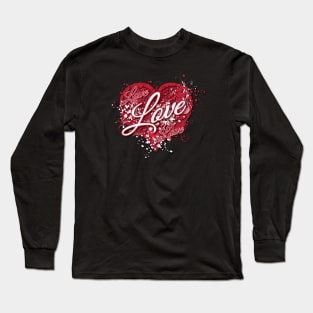 Love, Love, Love Heart Splatter Long Sleeve T-Shirt